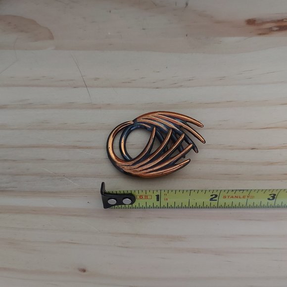 Vintage Copper Toned Swan Wing Brooch - Picture 3 of 3